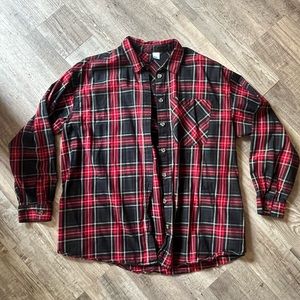 Oversized plaid button down